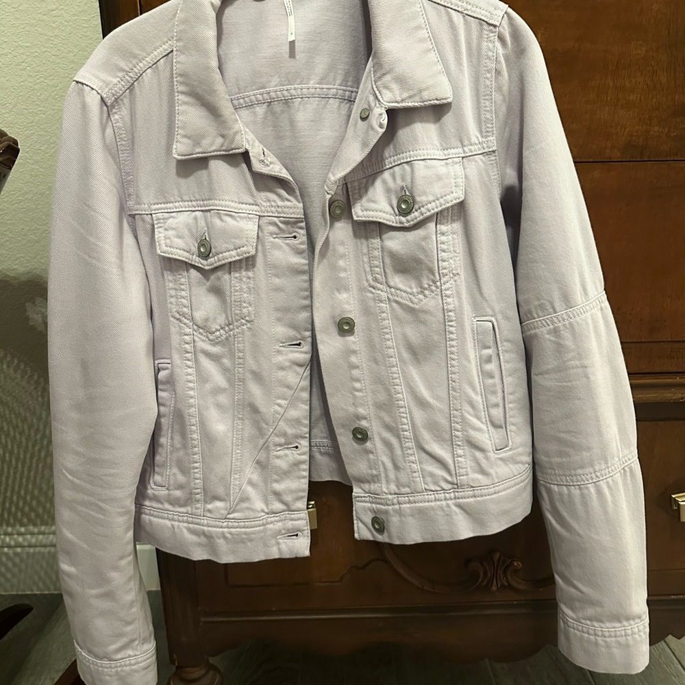 Women's Free People Light Lavender Denim Jacket